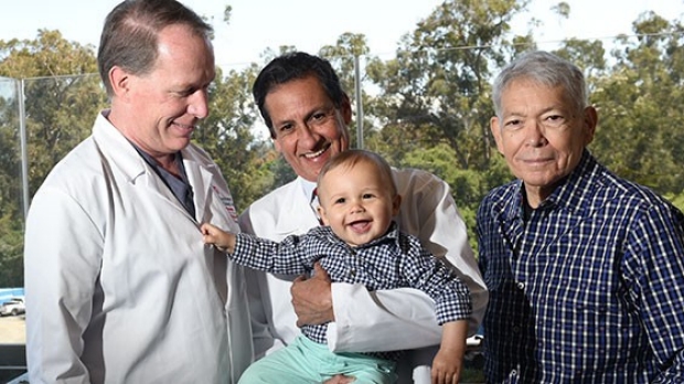Drs. Bonham and Esquivel with liver transplant recipients